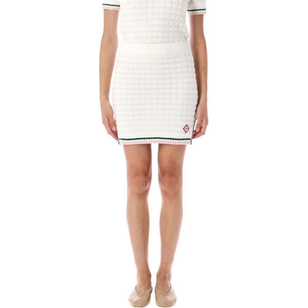 CASABLANCA Textured Knit Mini Skirt Women WHITE Skirts